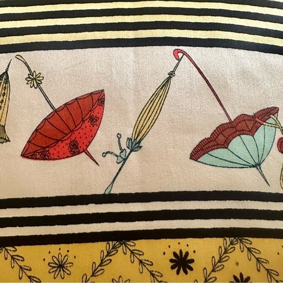 Vtg BELL Silk Twill Hand Painted Fringed Scarf Made in Italy - Picture 6 of 11